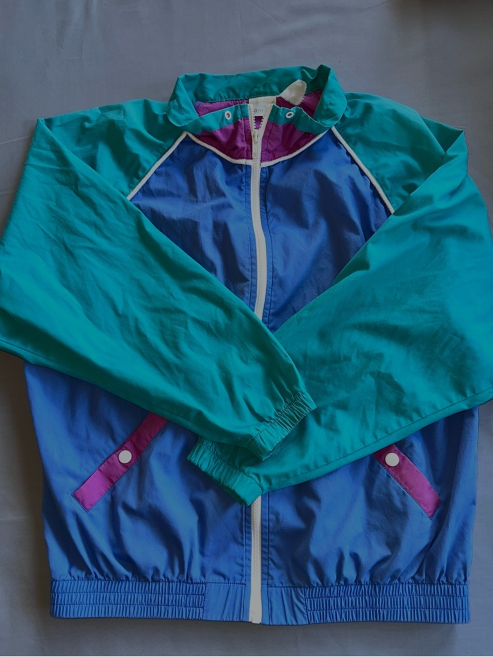 Vintage style Windbreaker Jacket with Pink Accents